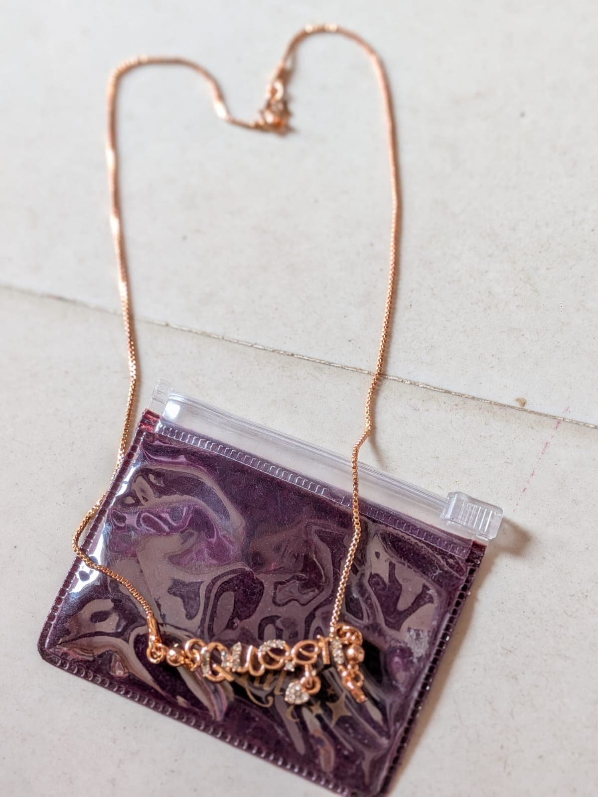 Gold-Plated Queen Script Pendant Necklace - 1