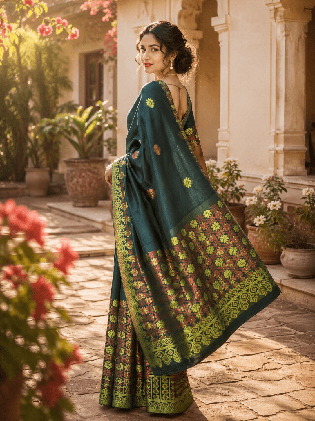 Teal Mekhela Dress - 1