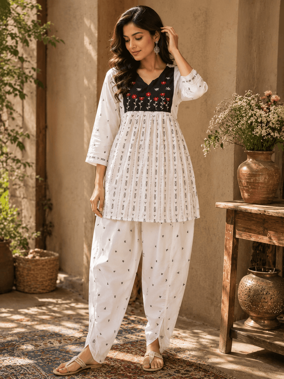 Ivory Bloom Kurti - 1