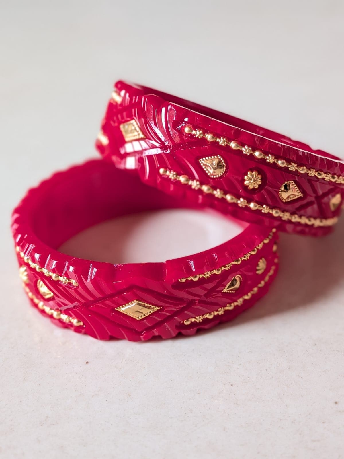 Traditional Gold-Plated Pola Badhano Bangles - 1