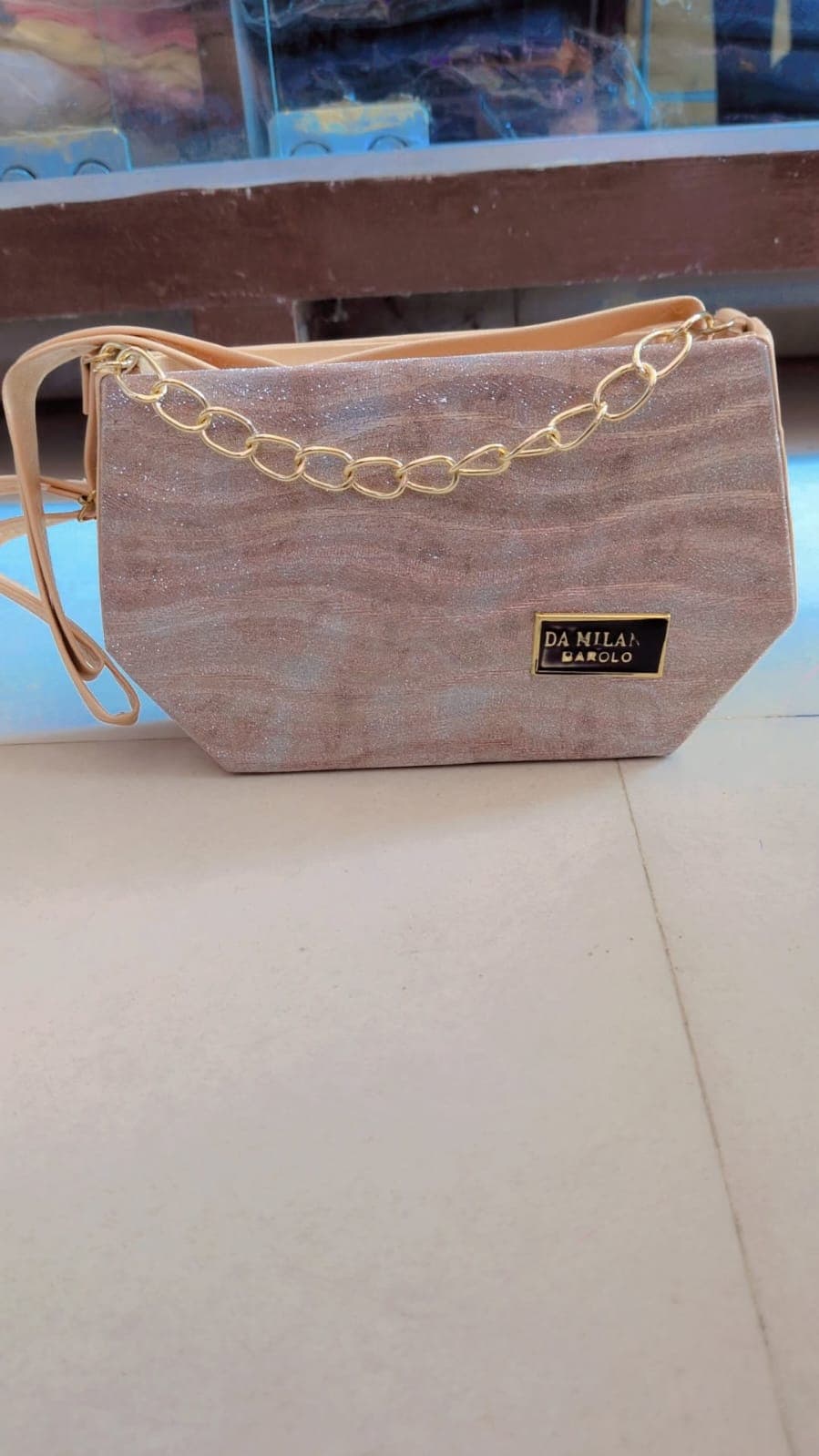 Da Milano Barolo Champagne Wavy Clutch - 1