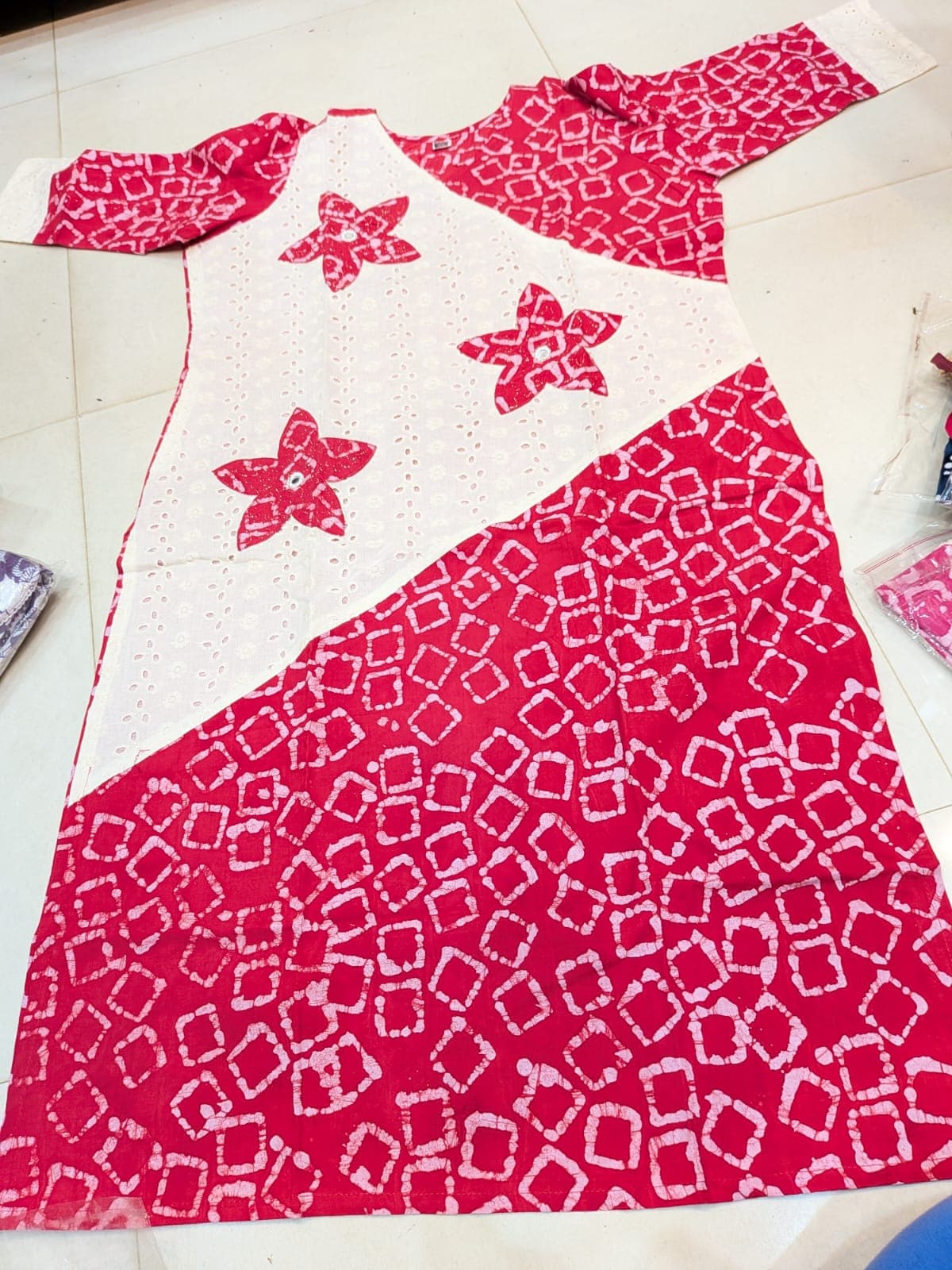 Ajrak nd hakoba mixed kurti - 2